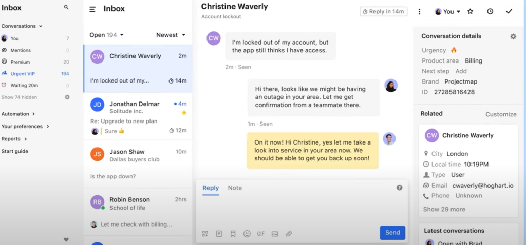 Intercom screenshot - I 14 Migliori Software Help Desk Gratuiti per Team CX nel 2026