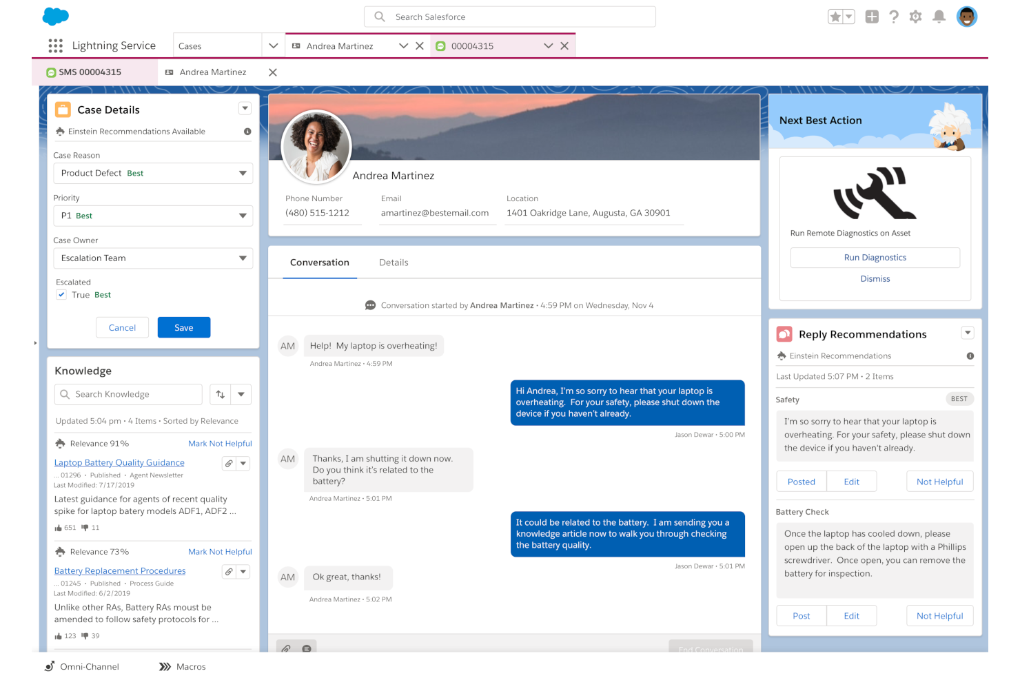 Agentforce Service (formerly Service Cloud) screenshot - 10 migliori software di gestione ticket per l’assistenza clienti del 2026