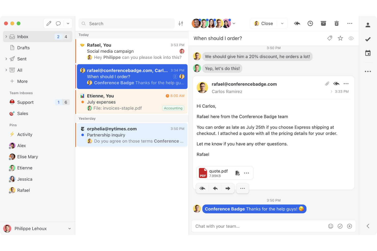 Missive screenshot - 10 migliori software per la gestione delle email del servizio clienti nel 2026