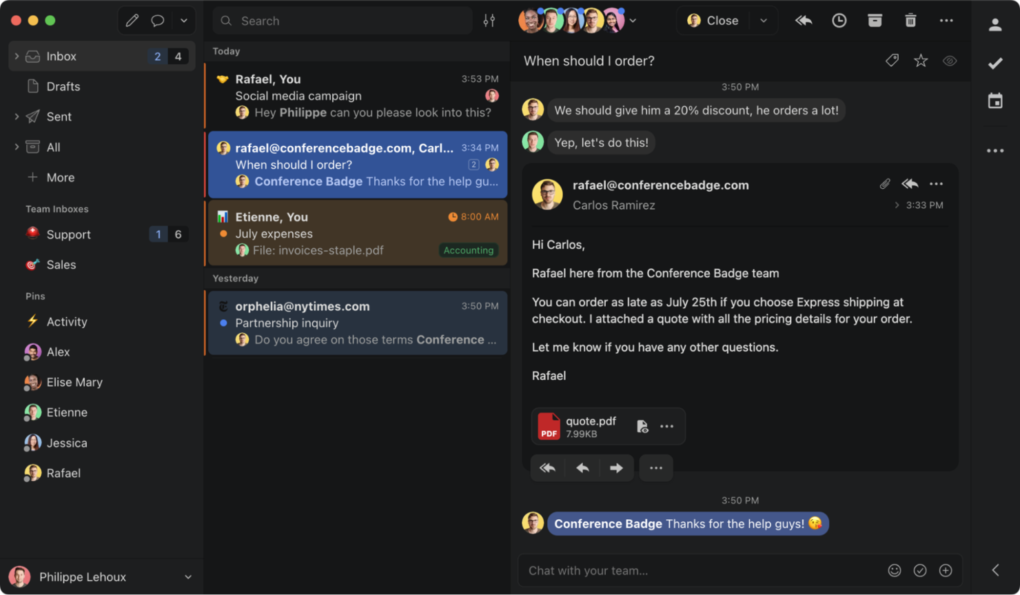 Missive screenshot - 10 migliori alternative a Intercom recensite nel 2026