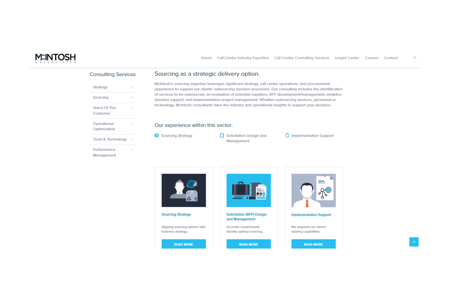 McIntosh &amp; Associates screenshot - 10 Mejores Consultores de Centros de Llamadas Evaluados en 2026