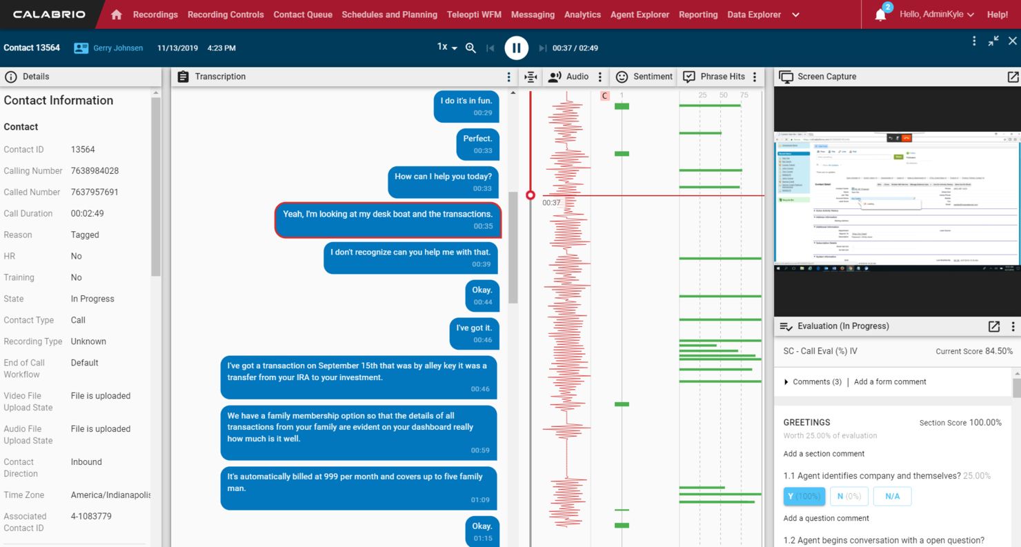 Calabrio ONE screenshot - 10 Mejores Sistemas de Monitoreo de Centros de Llamadas Revisados en 2026