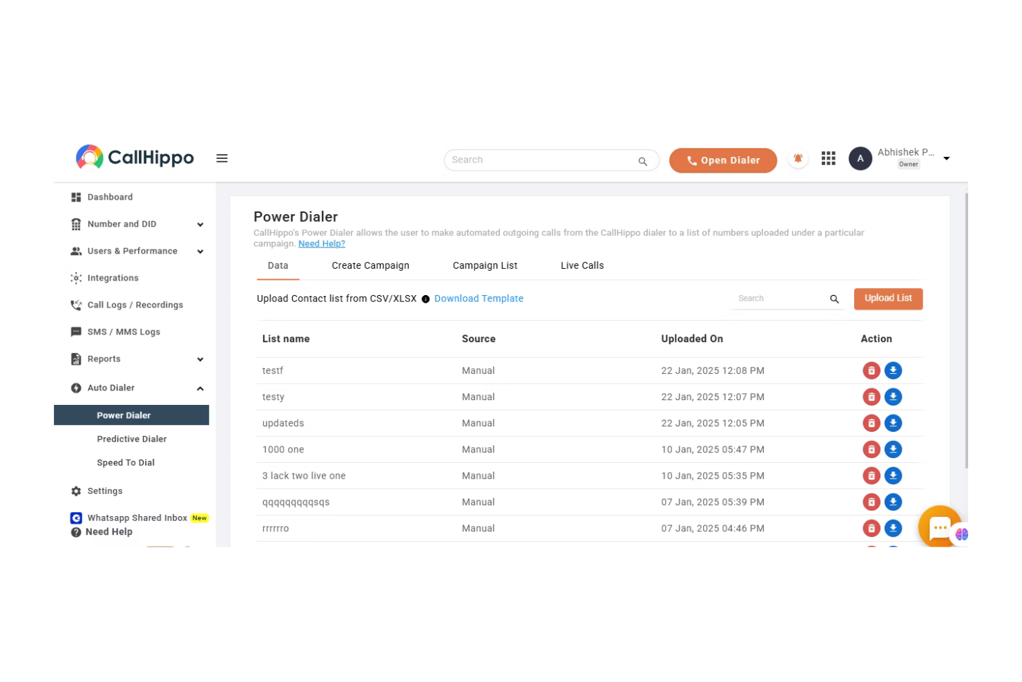 CallHippo screenshot - 10 Migliori Soluzioni per la Registrazione dei Call Center Recensite nel 2026