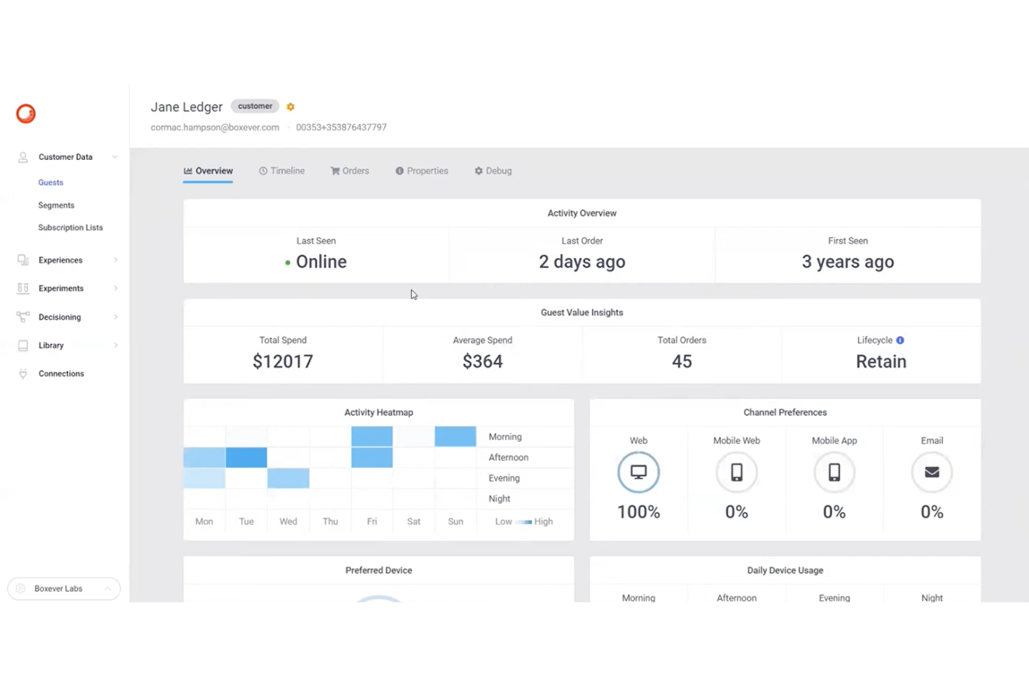 Sitecore CDP screenshot - 10 migliori piattaforme di gestione dati clienti in Belgio nel 2026