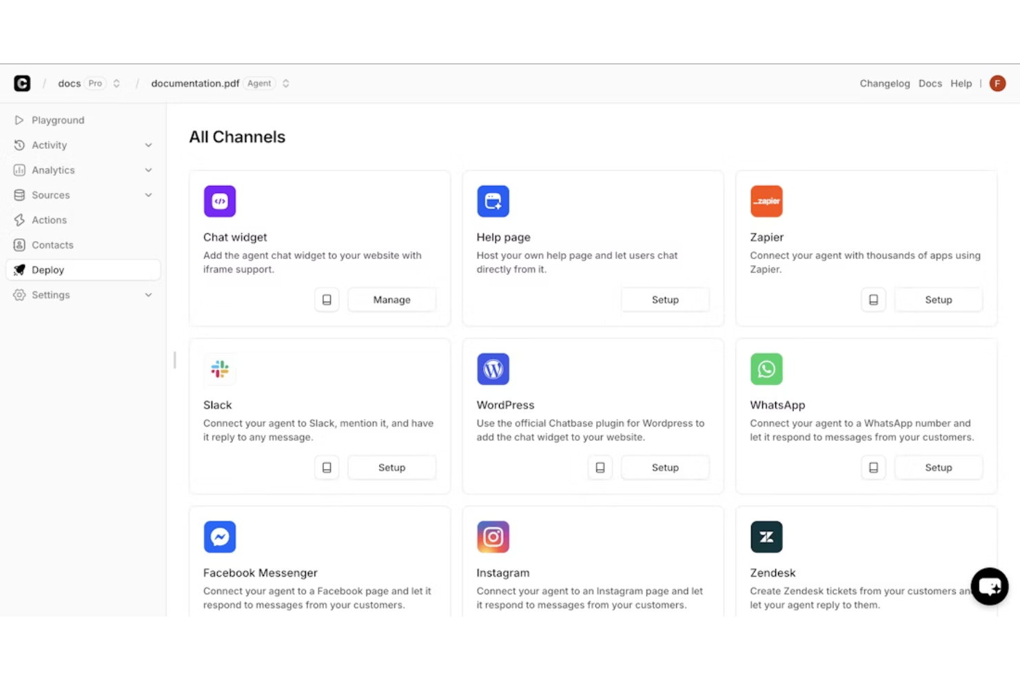 Chatbase screenshot - 10 Mejores Software de Chat para Atención al Cliente para Pequeñas Empresas en 2026