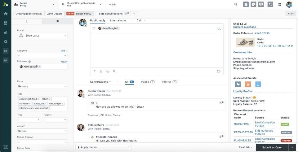 Zendesk screenshot - 10 migliori software per la gestione delle email del servizio clienti nel 2026
