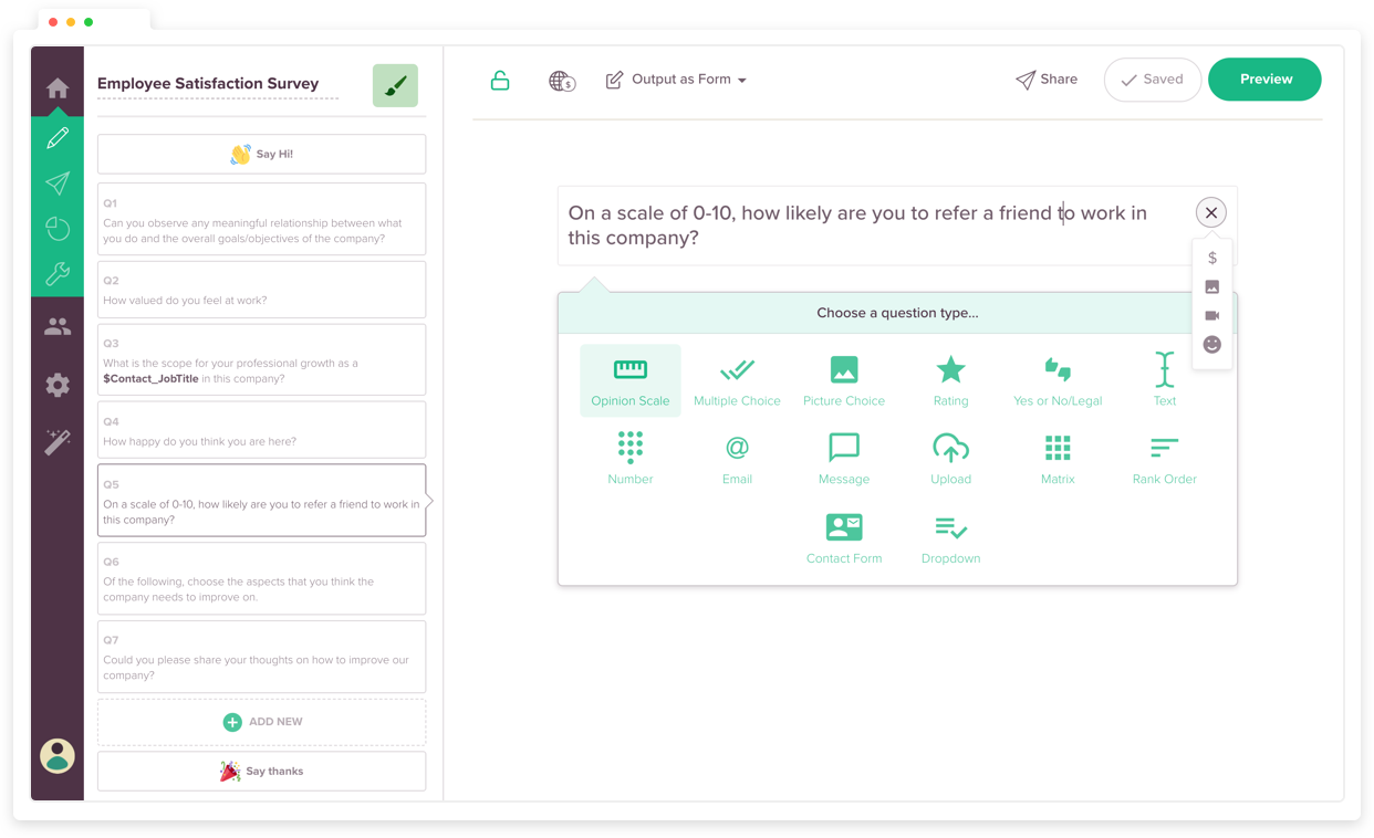 SurveySparrow screenshot - 10 Mejores Software de Retroalimentación de Clientes de 2026