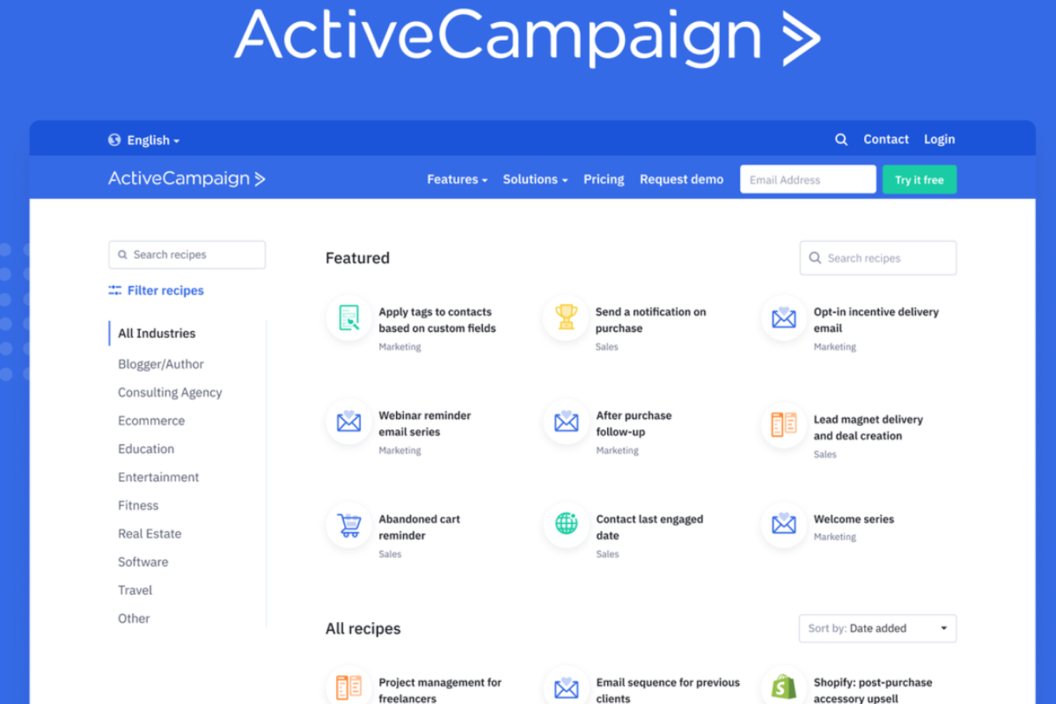 ActiveCampaign screenshot - 10 Mejores Plataformas de Inteligencia de Clientes en 2026