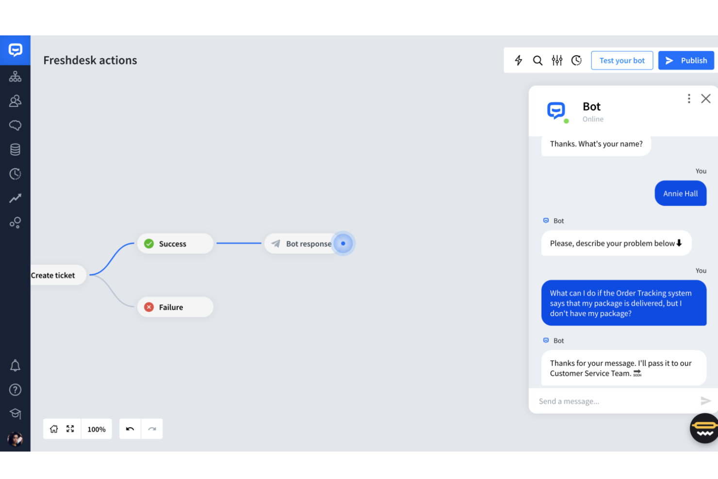 Freshdesk screenshot - 10 Mejores Chatbots Para Atención al Cliente en Línea en 2026