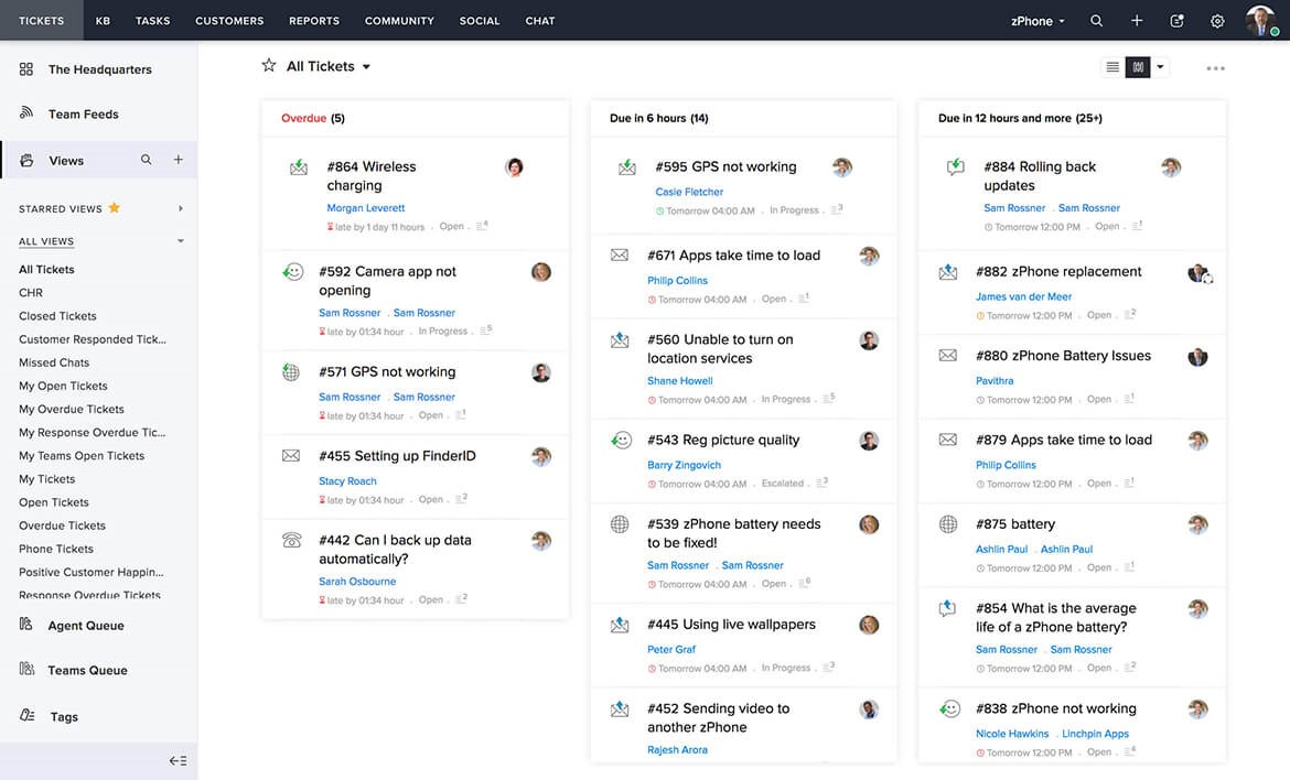 Zoho Desk screenshot - 10 Migliori Software di Assistenza Clienti per Piccole Imprese 2026