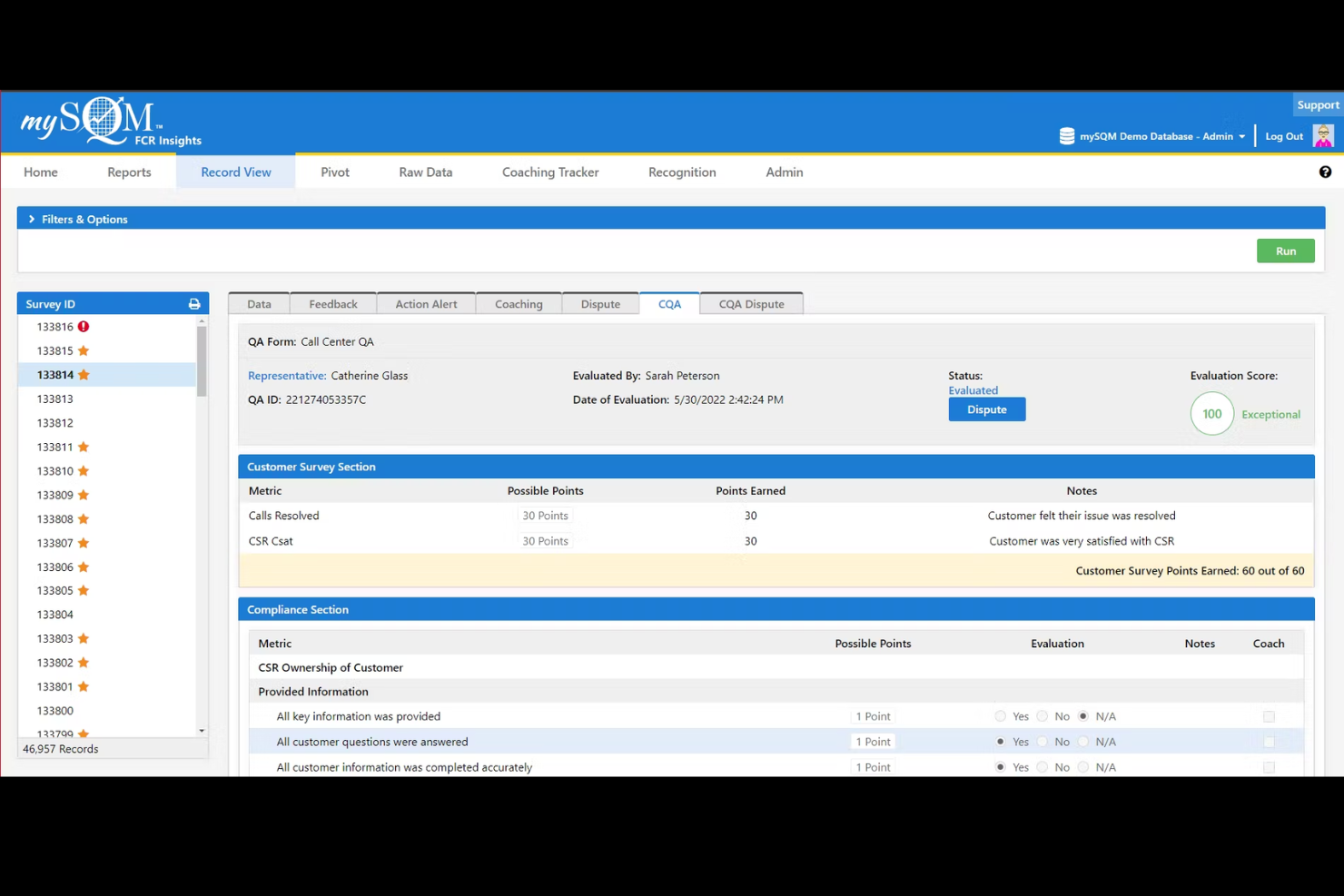 mySQM Auto QA screenshot - 10 migliori soluzioni software per la formazione nei call center esaminate nel 2026