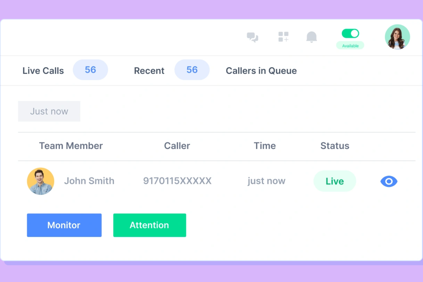 JustCall screenshot - 10 migliori sistemi di composizione automatica per call center recensiti nel 2026