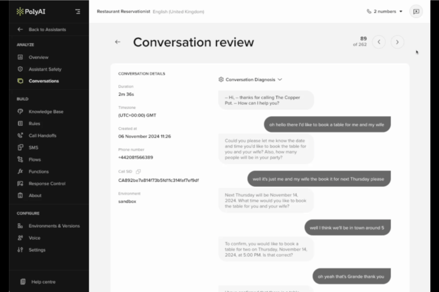 PolyAI screenshot - 10 migliori alternative a Retell AI recensite nel 2026