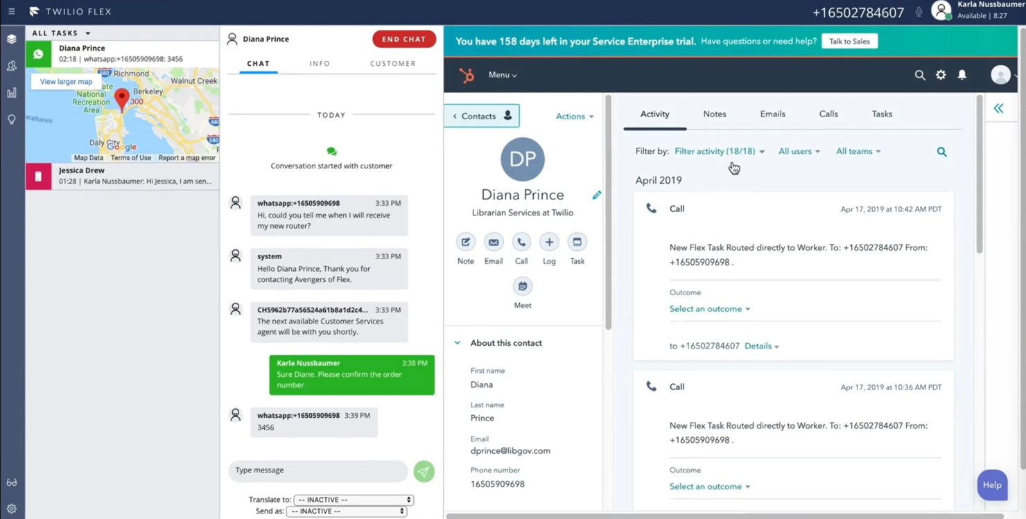 Twilio Flex screenshot - 10 Mejores Sistemas de Monitoreo de Centros de Llamadas Revisados en 2026