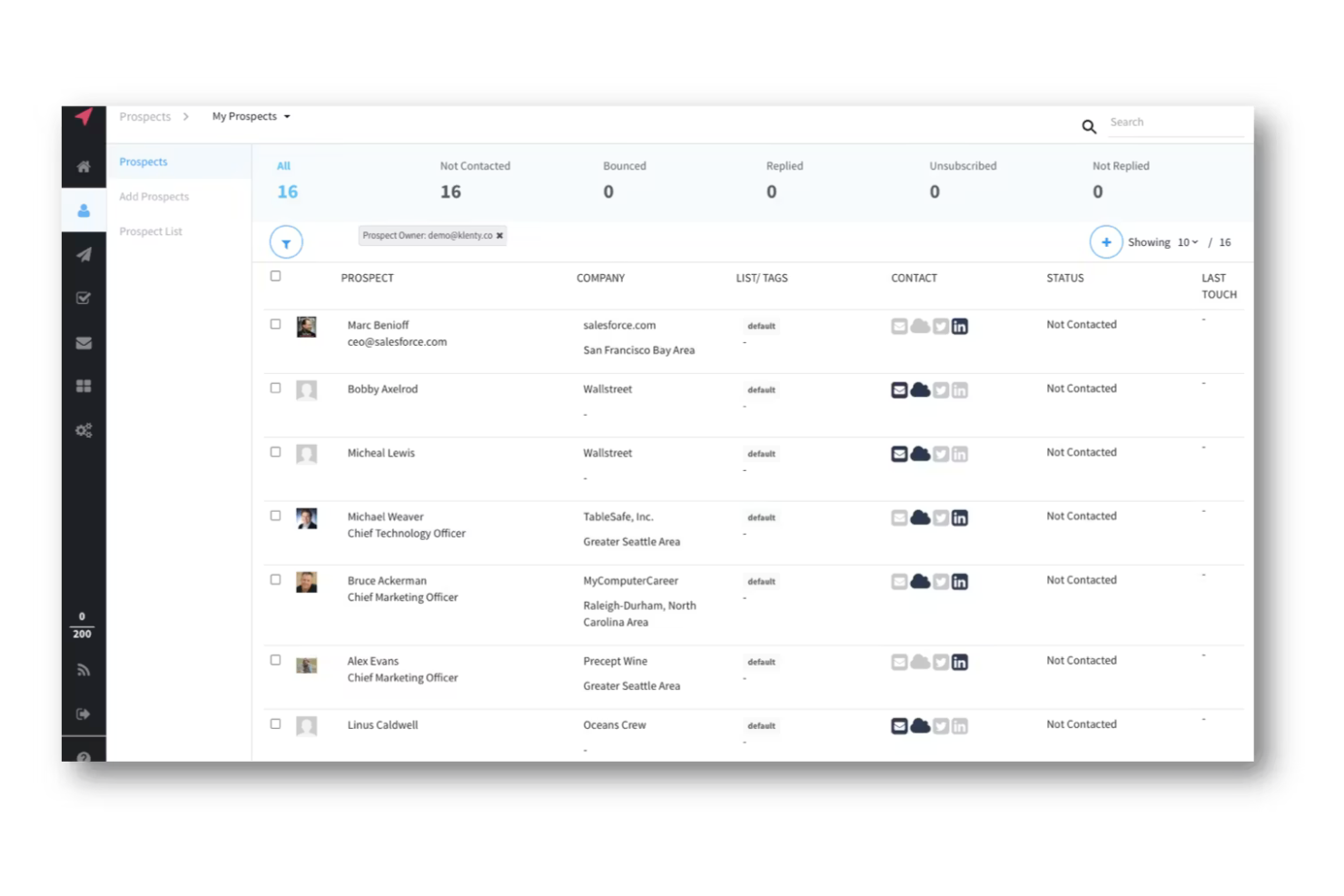 Klenty screenshot - 10 migliori alternative a Salesloft recensite nel 2026