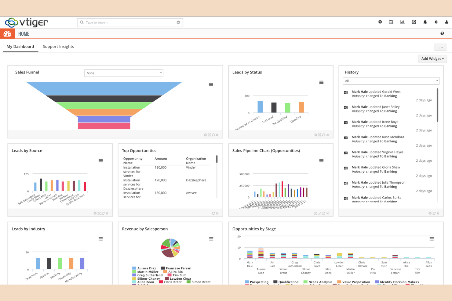 Vtiger screenshot - Le 10 migliori alternative a Keap recensite nel 2026