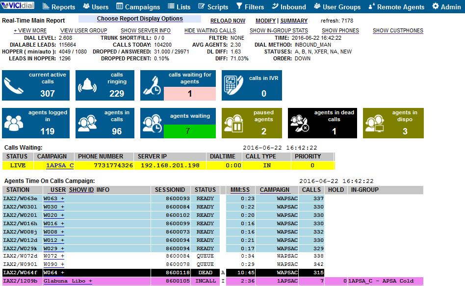 VICIdial screenshot - 10 opciones gratuitas de software para centros de llamadas en 2026