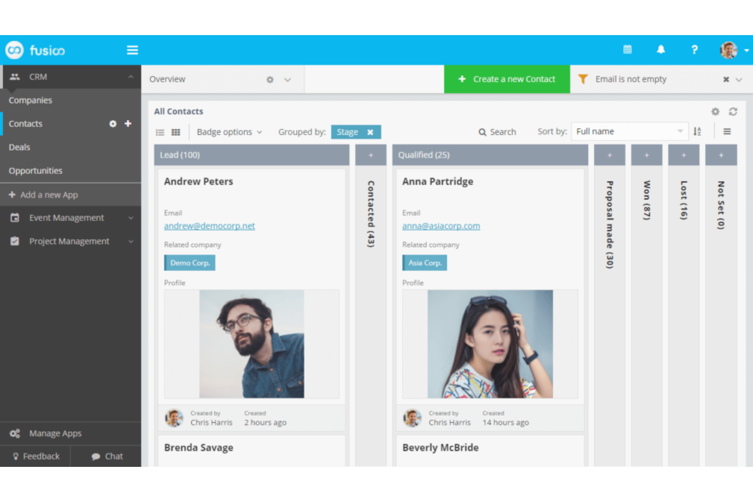Fusioo screenshot - 10 Migliori Software di Gestione dei Dati dei Clienti Recensiti nel 2026