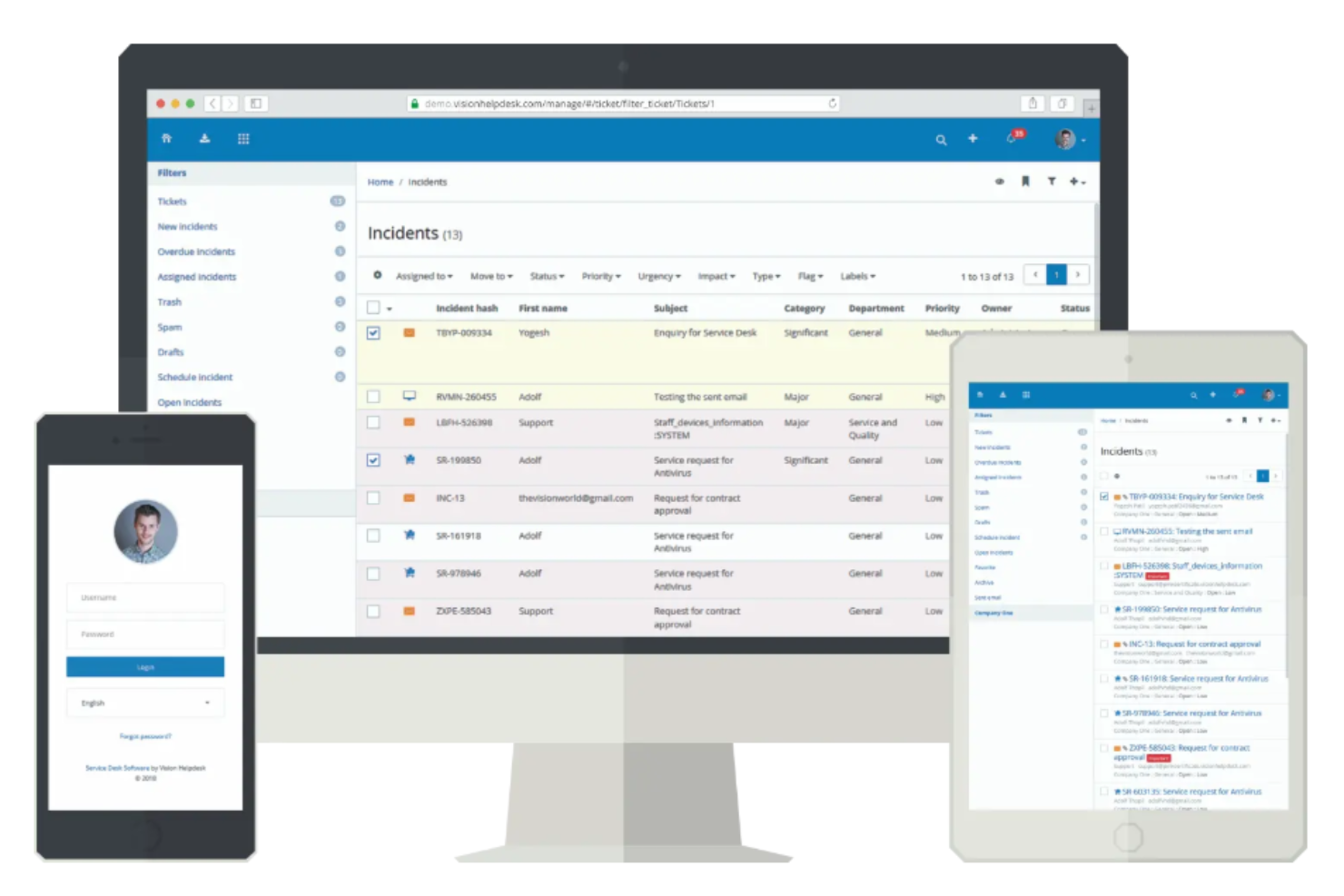 Vision Helpdesk screenshot - 10 mejores programas de mesa de ayuda móvil revisados en 2026