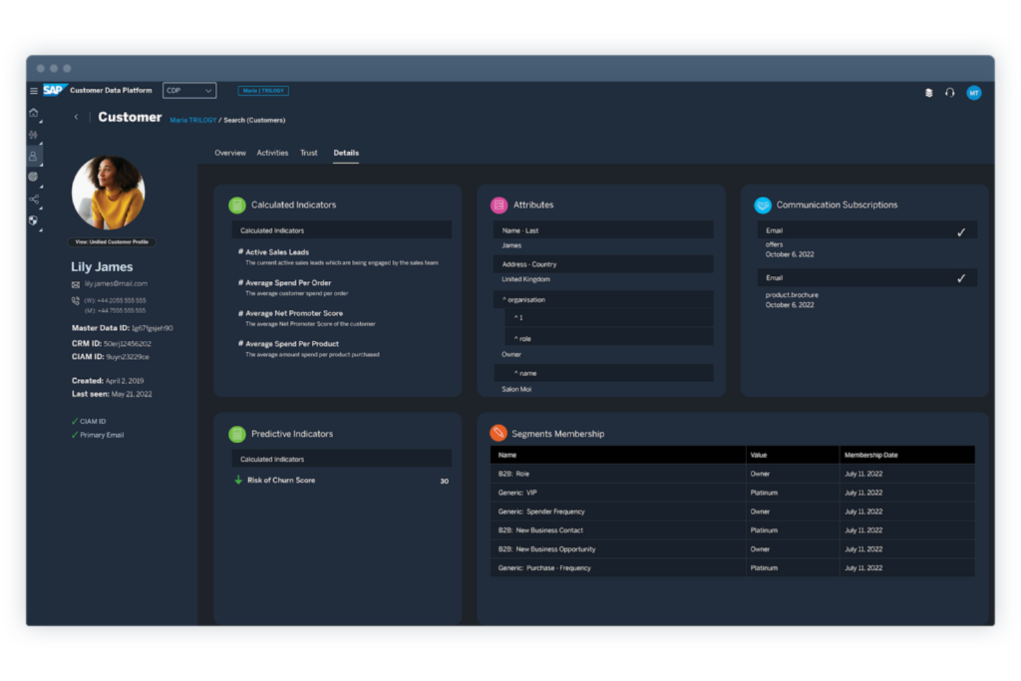SAP Customer Data Platform screenshot - 10 Migliori Software di Gestione dei Dati dei Clienti Recensiti nel 2026