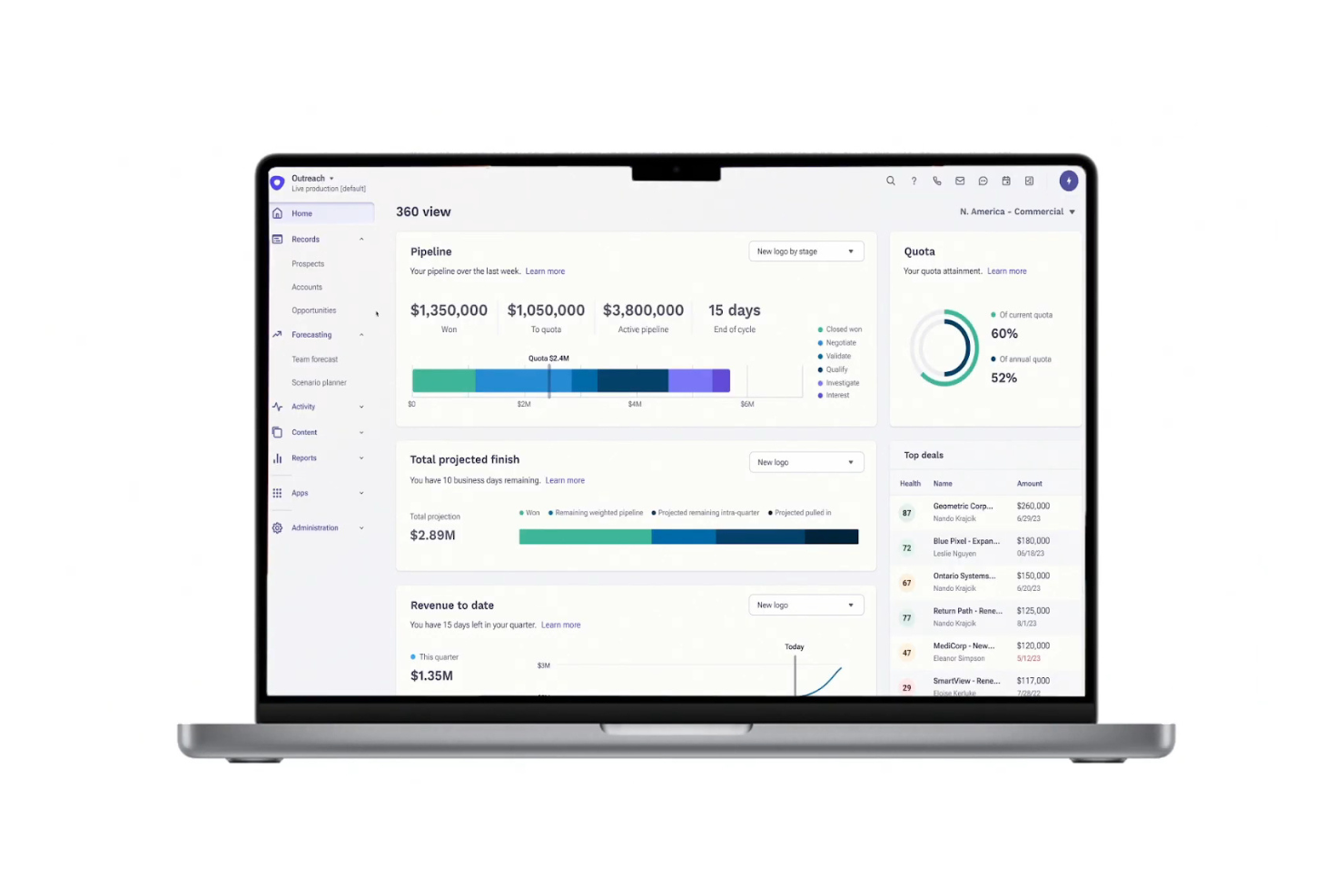 Outreach screenshot - 10 migliori alternative a Salesloft recensite nel 2026