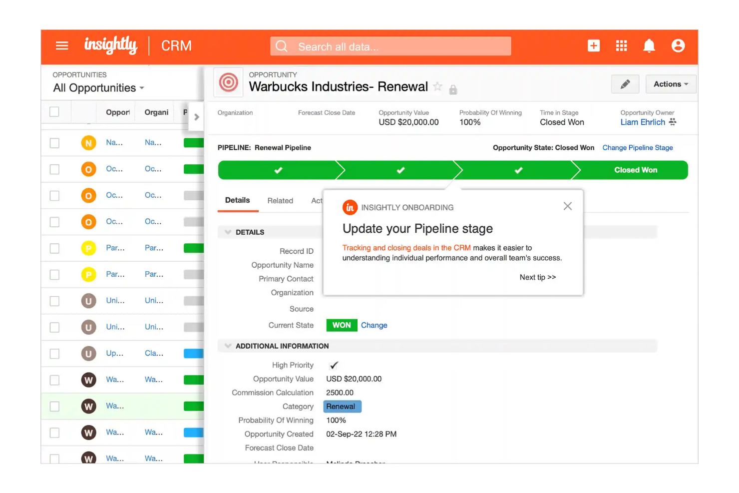 Insightly screenshot - 10 Mejores Alternativas a Keap Analizadas en 2026