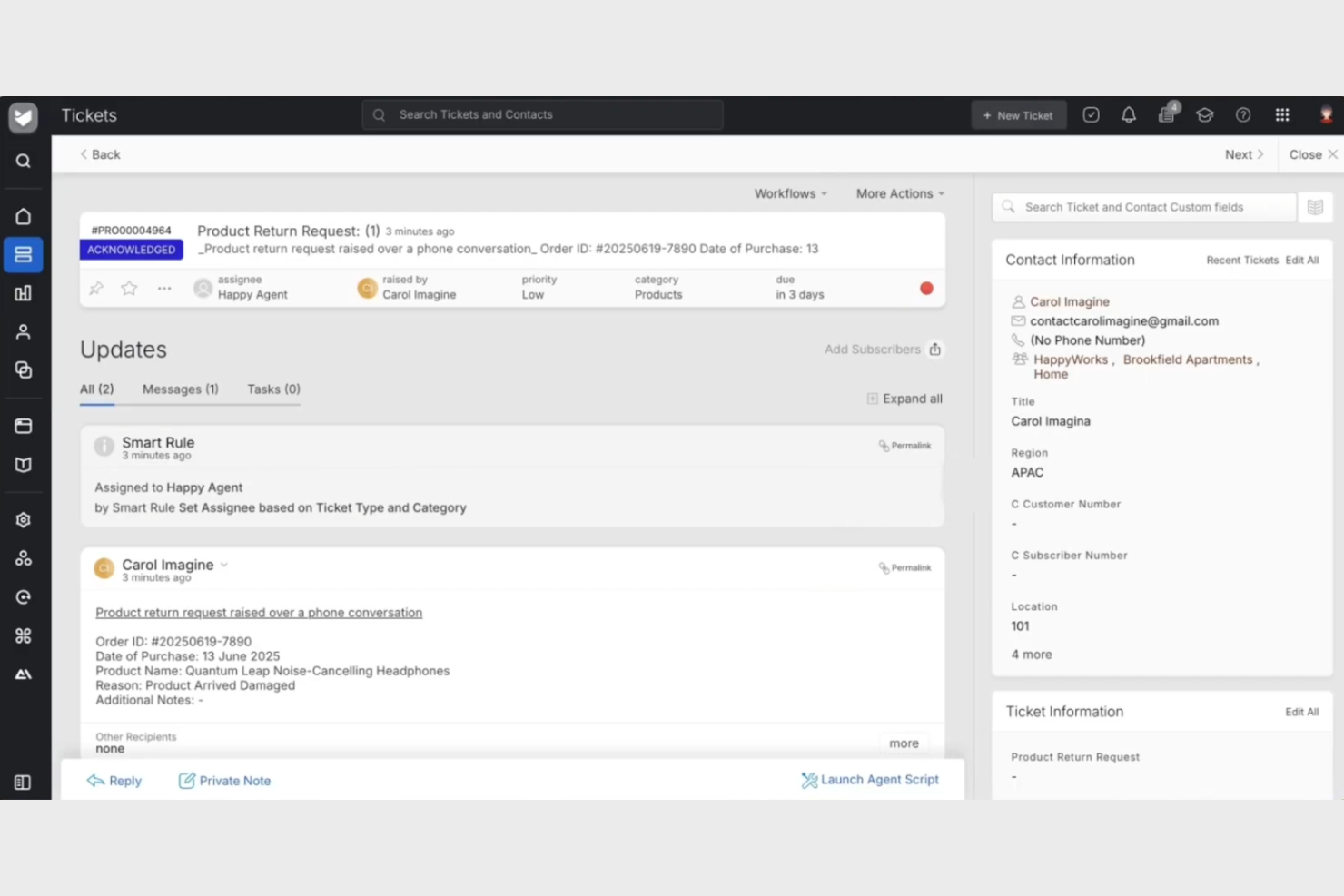 HappyFox screenshot - 10 Migliori Software Semplici per Call Center Recensiti nel 2026