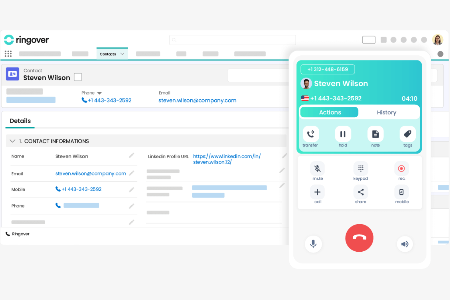 Ringover screenshot - 10 Migliori alternative a JustCall recensite nel 2026
