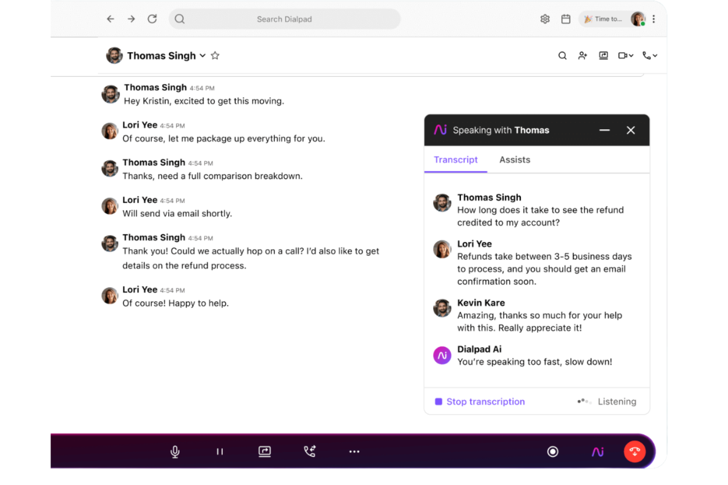 Dialpad screenshot - 10 migliori alternative a Ringover recensite nel 2026