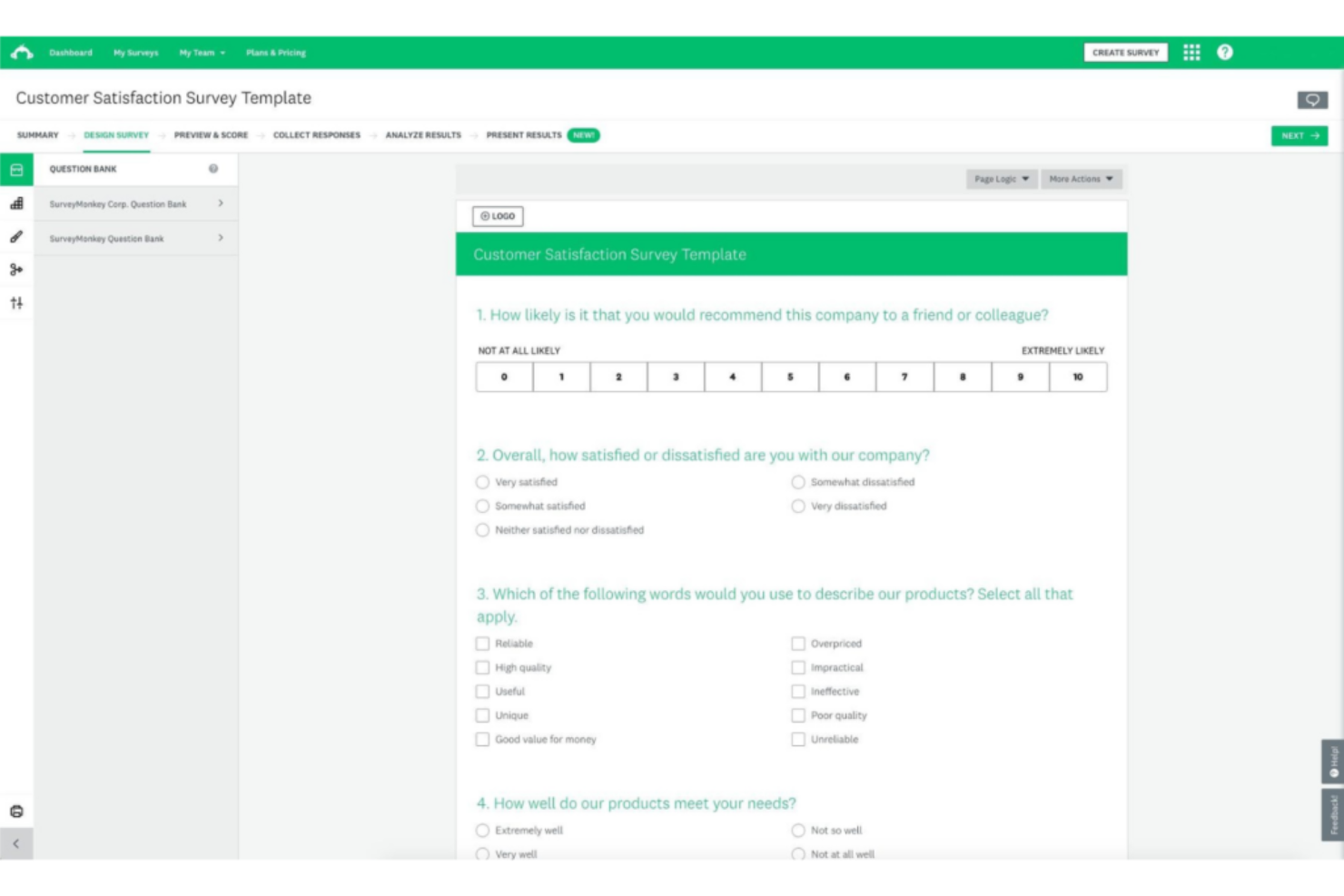 SurveyMonkey screenshot - 10 Migliori Creatori di Sondaggi Gratuiti del 2026: Confronto