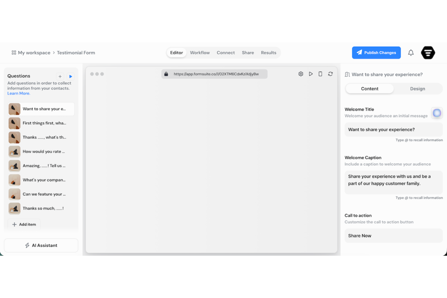 Formsuite screenshot - 10 migliori alternative a SurveyMonkey recensite nel 2026