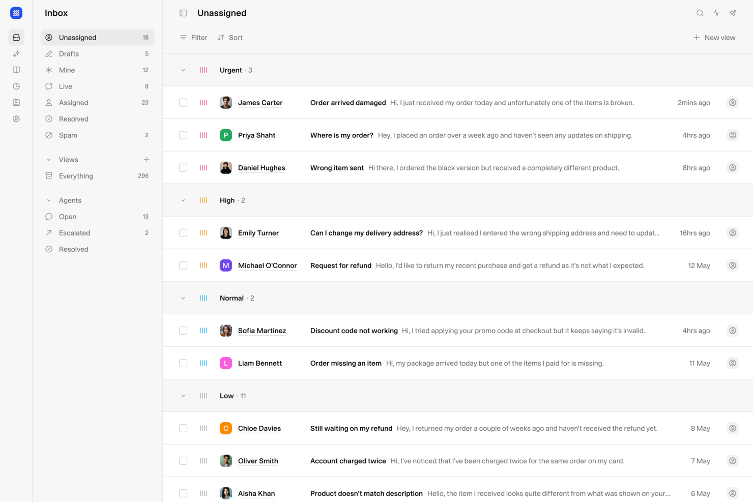 Weav screenshot - 10 migliori soluzioni di live chat per siti web nel 2026
