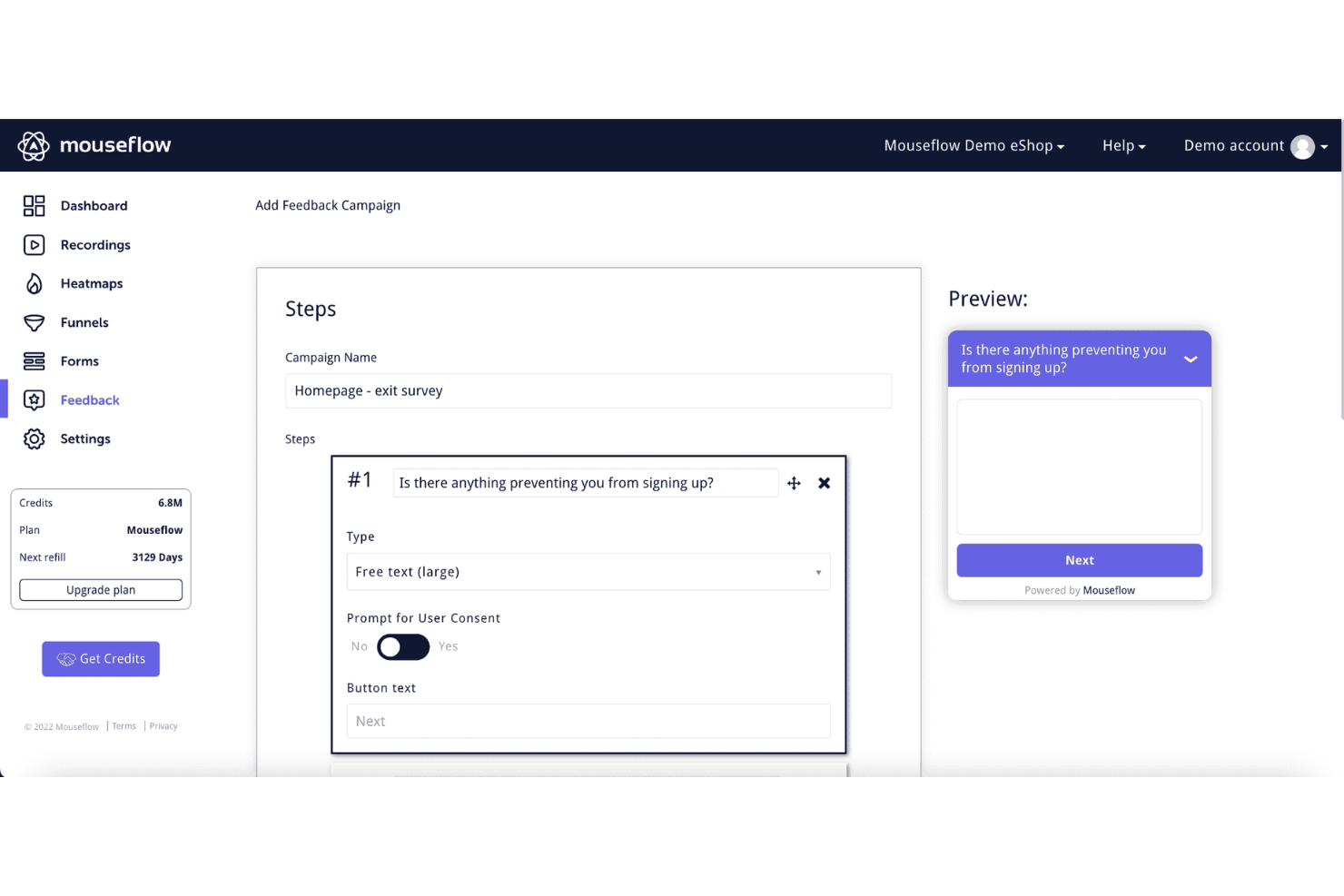 Mouseflow screenshot - Le 10 migliori soluzioni di software per sondaggi aziendali per il 2026