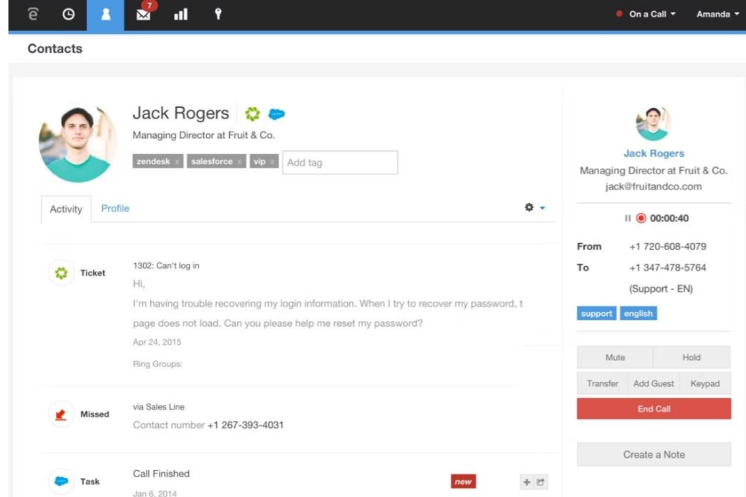 Talkdesk screenshot - 10 mejores programas de gestión de personal para centros de llamadas de 2026
