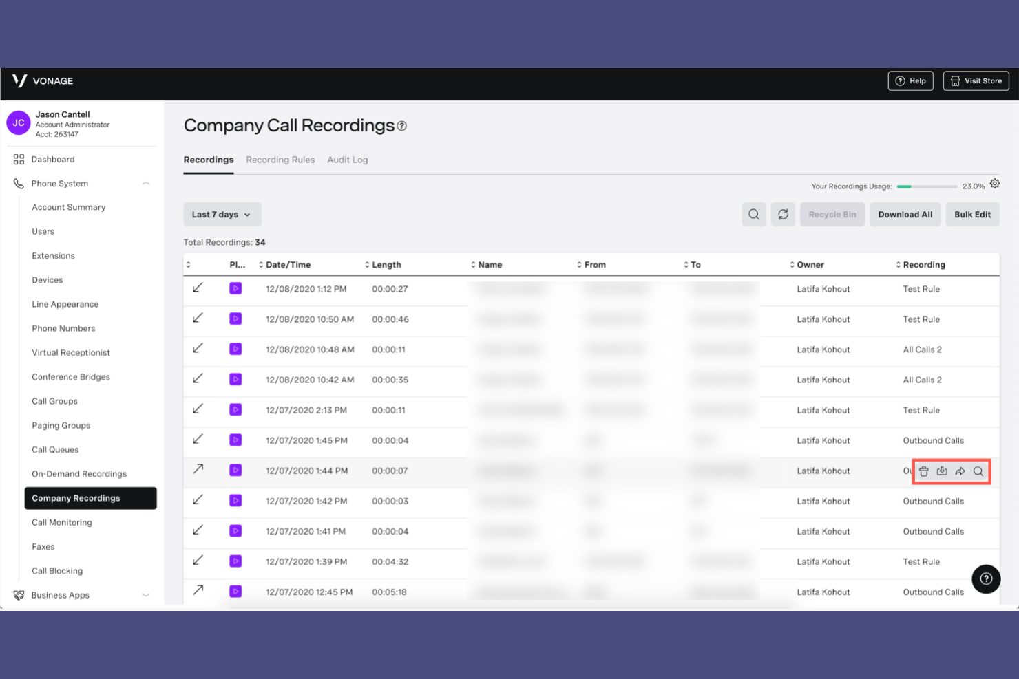 Vonage Business Communications screenshot - 10 Mejores Alternativas a Nextiva Analizadas en 2026