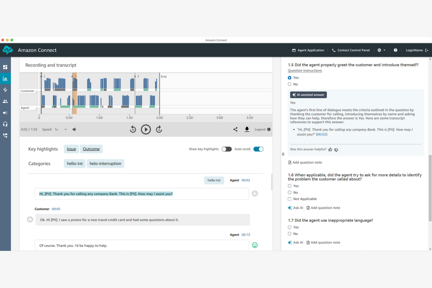 Amazon Connect screenshot - 10 Migliori alternative a JustCall recensite nel 2026