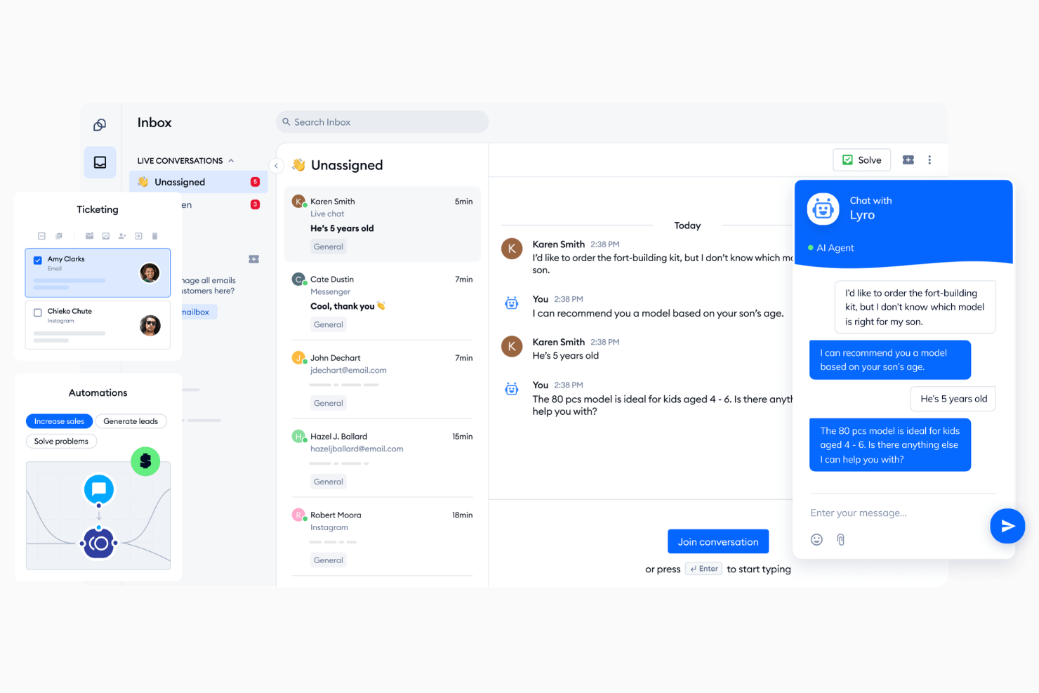Tidio screenshot - 10 beste gratis livechatsoftware in 2026