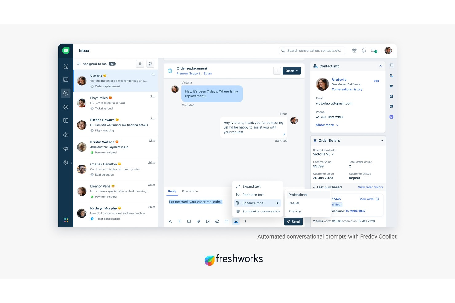 Freshdesk screenshot - 10 beste tools voor beheer van klantinteracties voor 2026