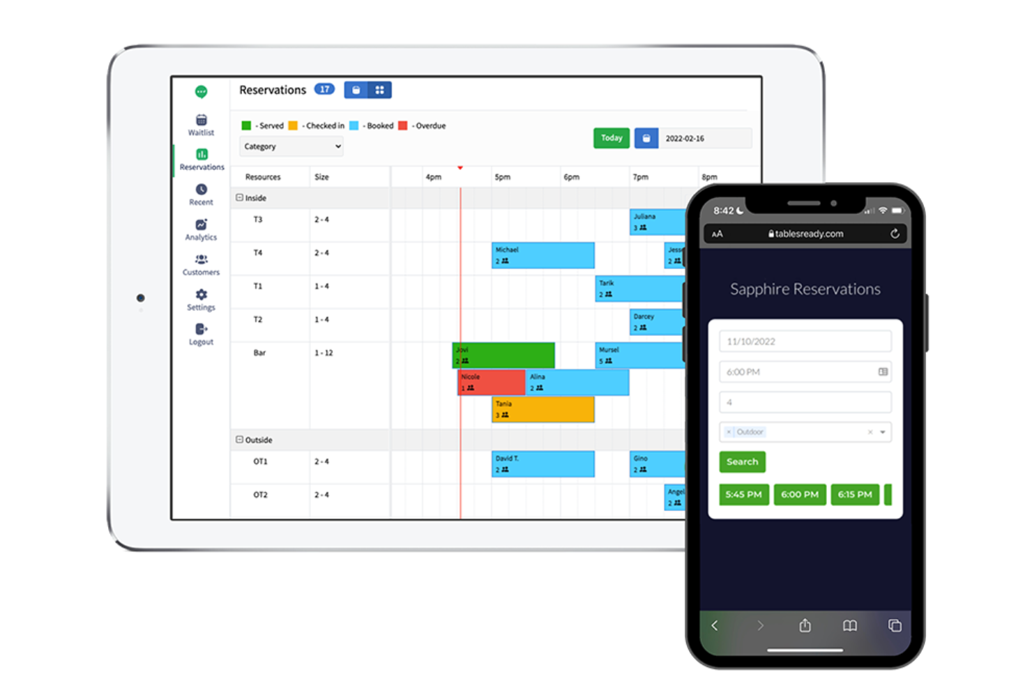 TablesReady screenshot - 10 beste software voor klantstroombeheer van 2026