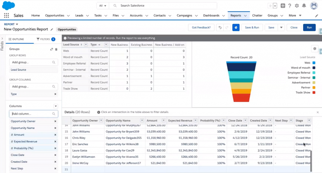 Salesforce CRM screenshot - 10 beste software voor klanttracking in 2026