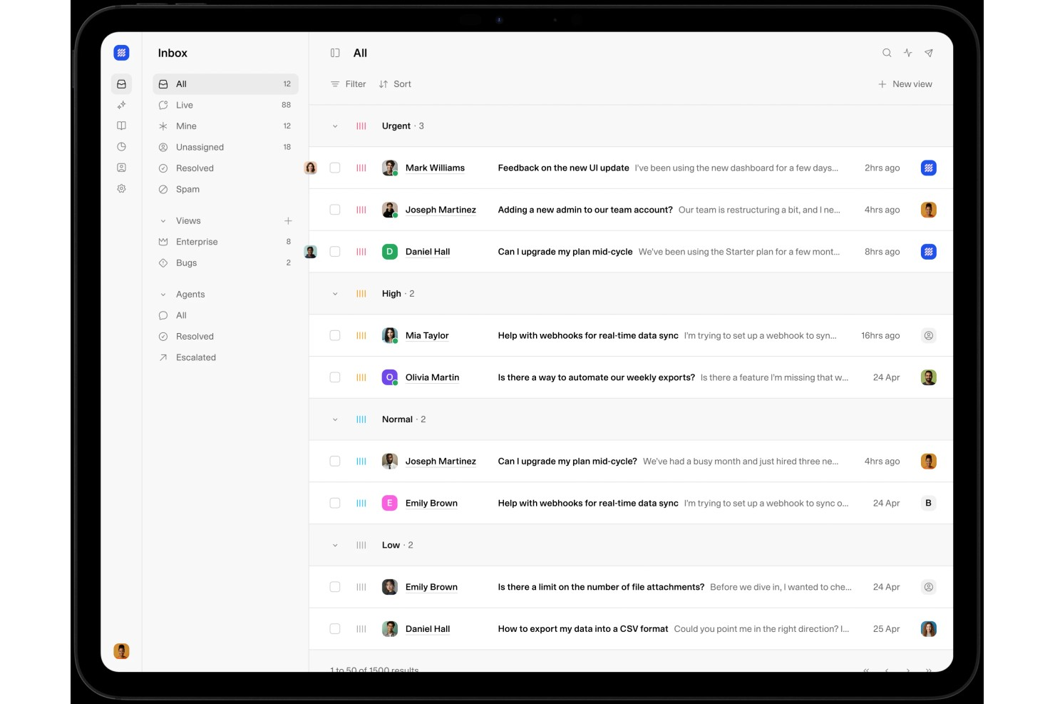 Weav screenshot - 10 Beste chatsoftware voor klantenservice voor kleine bedrijven in 2026