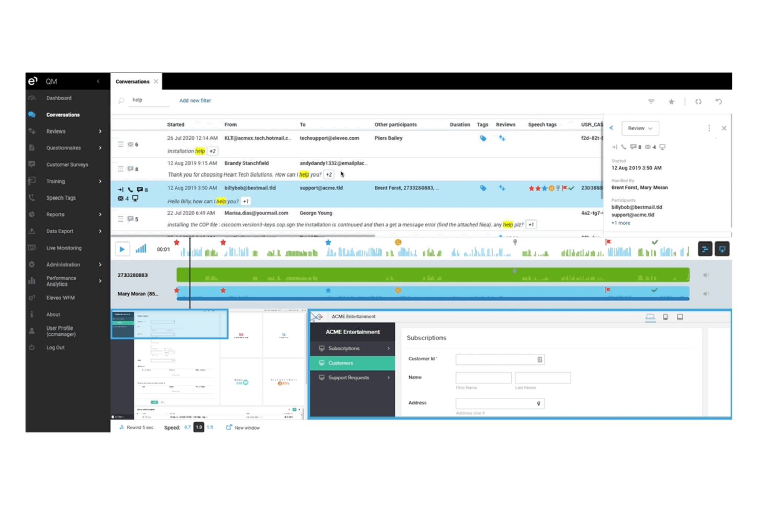Eleveo screenshot - 10 beste softwarepakketten voor callcenteropnames beoordeeld in 2026