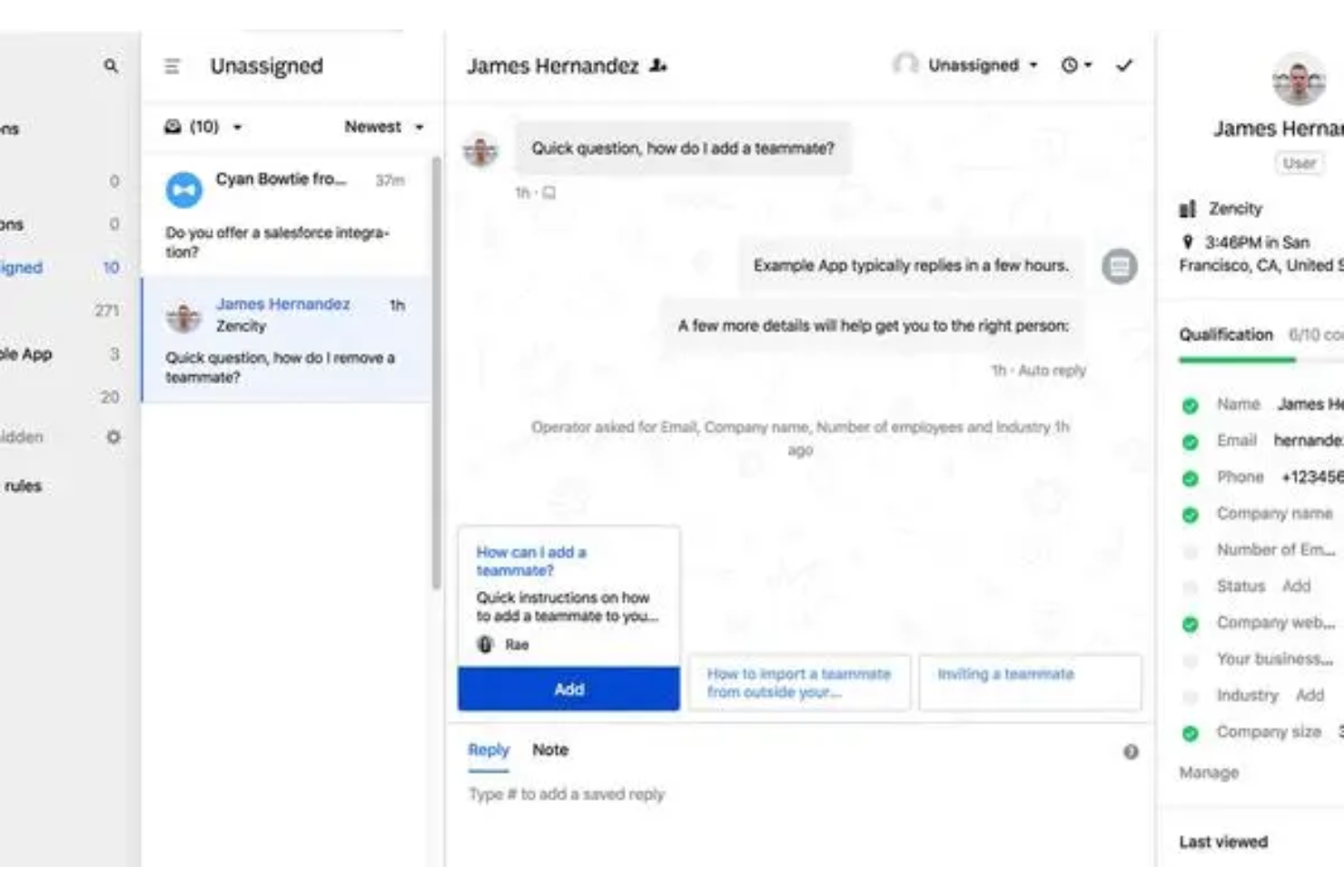 Intercom screenshot - 10 beste Odoo-alternatieven voor bedrijfsbeheer in 2026