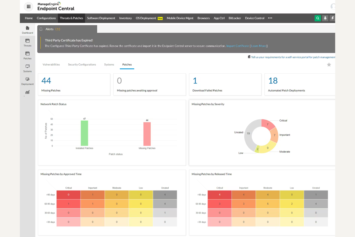 ManageEngine Endpoint Central screenshot - 10 alternativas a NinjaOne que debes considerar para la gestión de TI en 2026