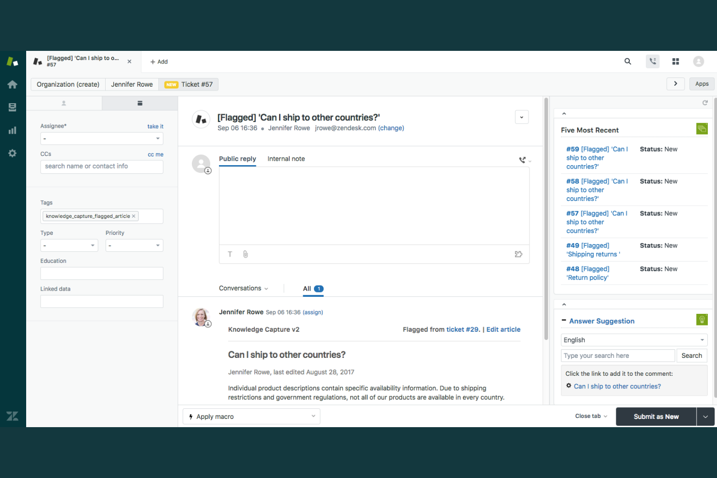 Zendesk screenshot - 10 bästa alternativen till Bitrix24 2026