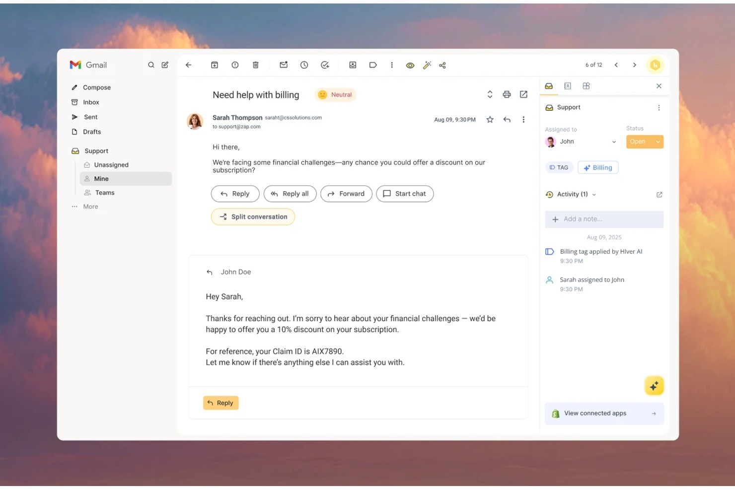 Hiver screenshot - 10 bästa konkurrenterna till Freshworks 2026