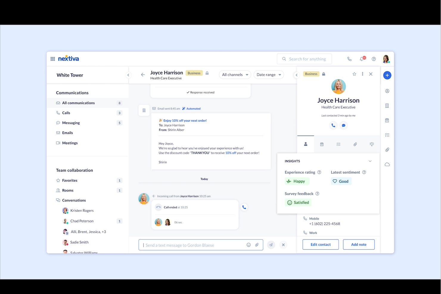 Nextiva screenshot - 10 parasta VoIP-puhelinkeskusohjelmistoa arvioituna vuonna 2026