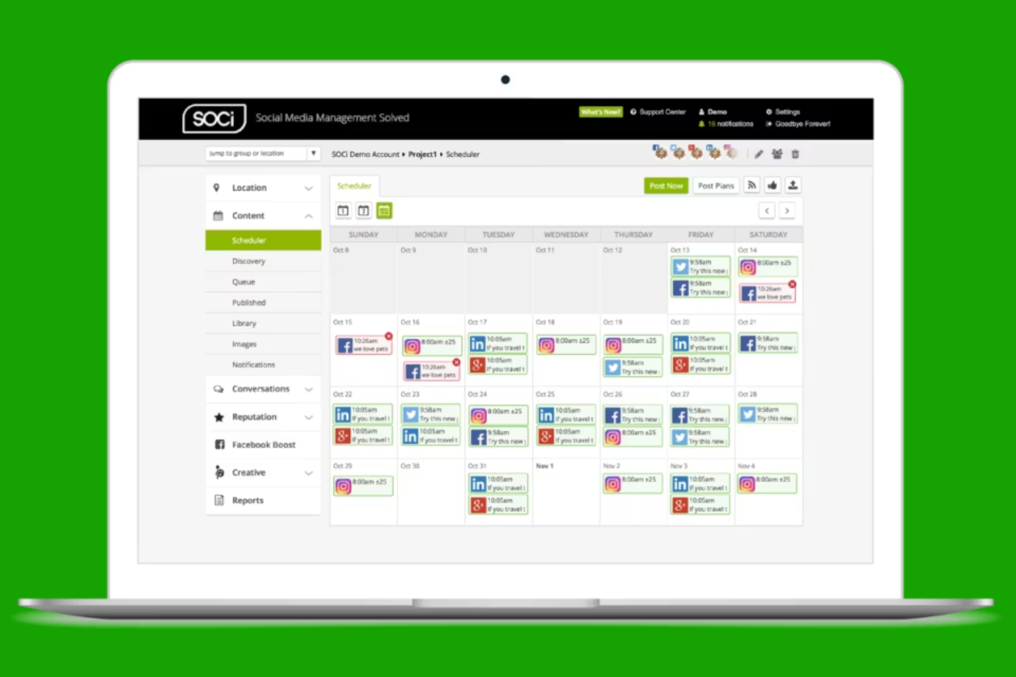 SOCi screenshot - 10 Mejores Alternativas a Birdeye Elegidas para 2026 con Principales Funciones y Usos