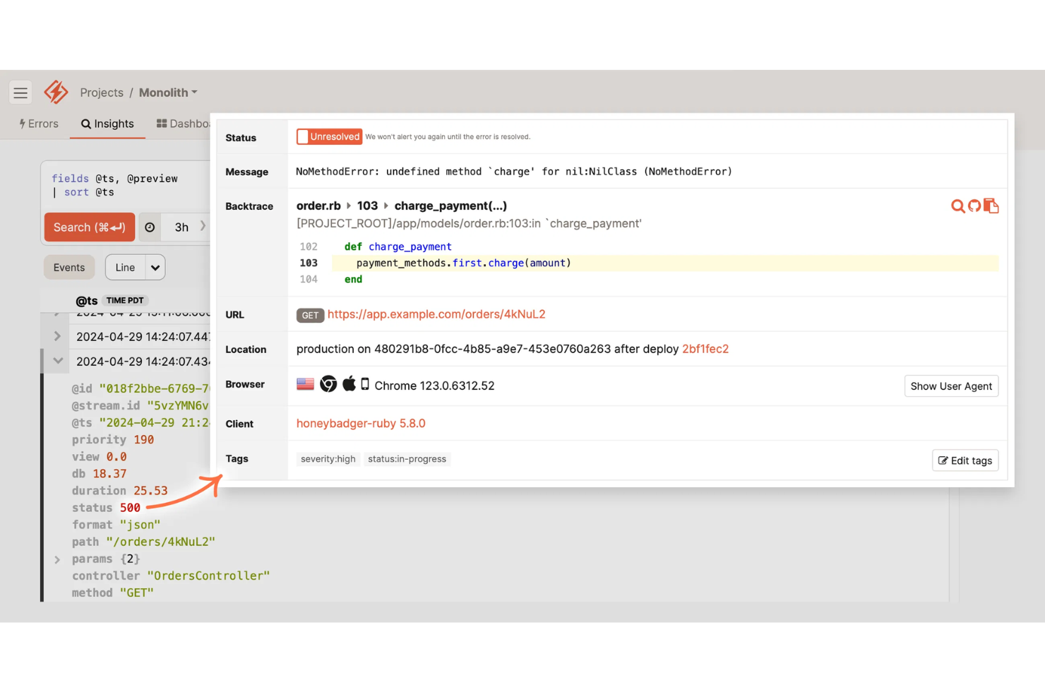 Honeybadger screenshot - 10 migliori alternative a Sentry selezionate per il 2026