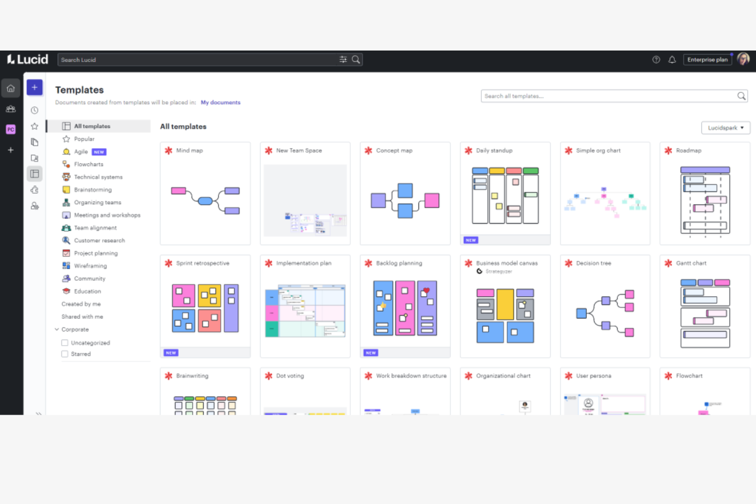 Lucid screenshot - Le 10 migliori alternative a Miro nel 2026